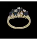 Anello con zaffiro e diamante in oro giallo