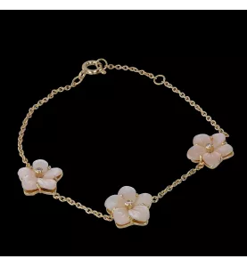 Armband Blumen Gelbgold und Perlmutt