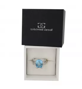 Bague Or gris topaze Diamants