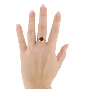 Bague Or jaune Citrine et Diamants