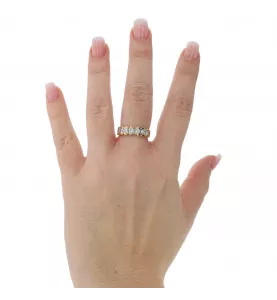 BAGUE OR JAUNE 7 DIAMANTS
