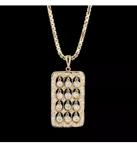 NECKLACE PENDANT YELLOW GOLD DIAMONDS