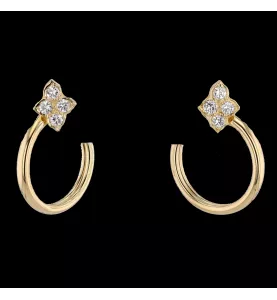 Yellow gold diamond earrings