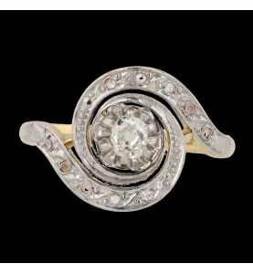 BAGUE OR JAUNE DIAMANTS