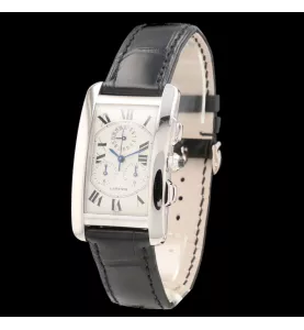 Cartier Tank Americaine Chrono Grau Gold