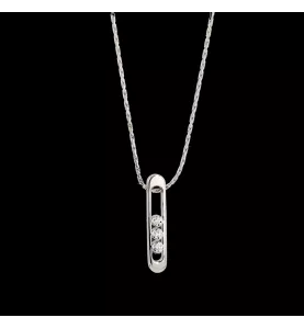 Collier en or gris diamants 0.18 carats