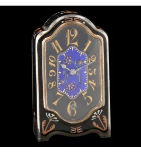 MINIATURE CLOCK ZENITH SILVER ENAMEL