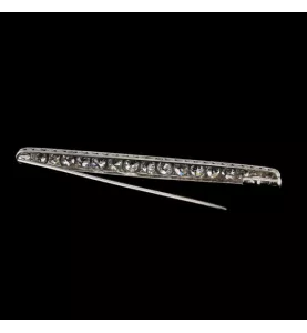 Art deco white gold diamond brooch