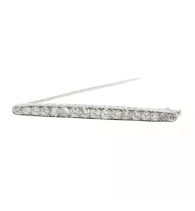 Art deco white gold diamond brooch