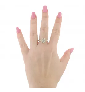 Bague pavée or jaune 585