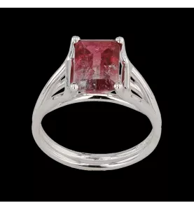 BAGUE OR GRIS BI COLORE TOURMALINE