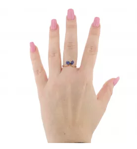 Bague or jaune Saphirs Diamant