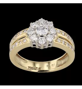 BAGUE OR JAUNE DIAMANTS