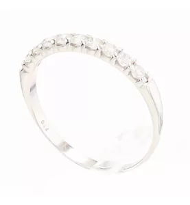 BAGUE EN OR GRIS 9 DIAMANTS