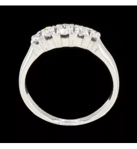 BAGUE OR GRIS 5 DIAMANTS