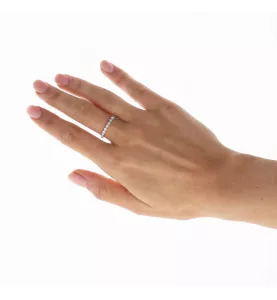 Bague or gris 9 diamants