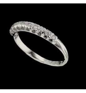 Bague Or gris diamants