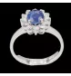 Bague or gris saphir et diamants
