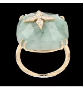 Anello in giadeite oro giallo e diamanti