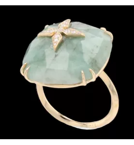 Anello in giadeite oro giallo e diamanti