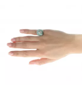Bague jadéite or jaune et diamants