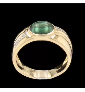 Bague or jaune tourmaline et diamants