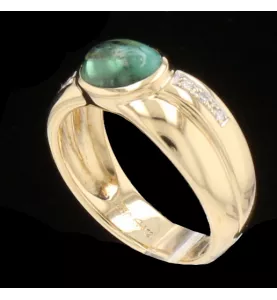 Anello in oro giallo con tormalina e diamanti