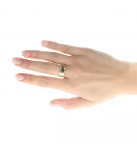 Yellow gold tourmaline and diamond ring