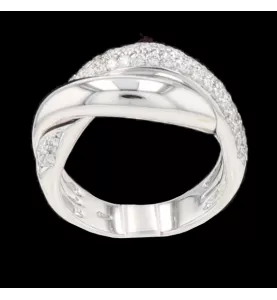 Bague or gris et diamants