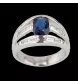 White gold sapphire and diamond ring