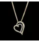 Yellow gold heart necklace with diamonds