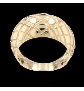 Bague or jaune matelassée