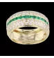 BAGUE OR JAUNE EMERAUDE ET DIAMANTS