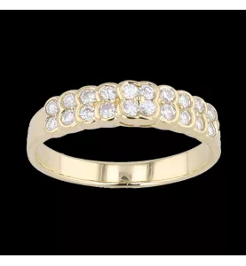 Bague or jaune diamants