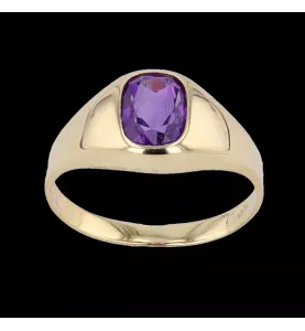 BAGUE OR JAUNE AMÉTHYSTE