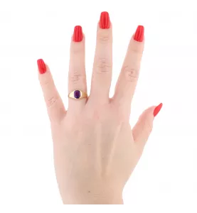 BAGUE OR JAUNE AMÉTHYSTE
