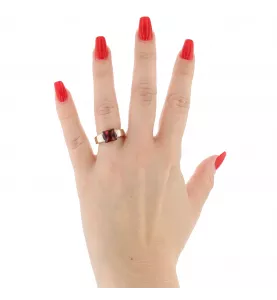 Garnet pink gold ring