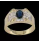YELLOW GOLD SAPPHIRE AND DIAMOND RING