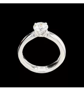 BAGUE SOLITAIRE OR GRIS 0.90 CARATS