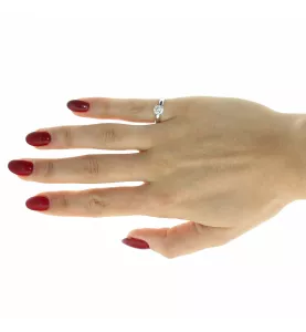 BAGUE SOLITAIRE OR GRIS 0.90 CARATS