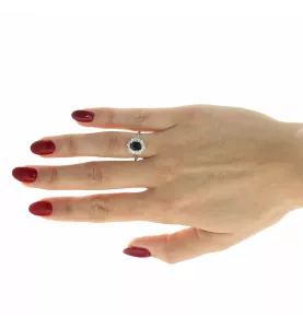 BAGUE OR GRIS SAPHIR ET DIAMANTS
