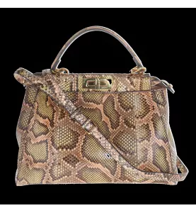 FENDI BAG PEEKABOO PYTHON BEIGE