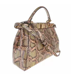 FENDI BAG PEEKABOO PYTHON BEIGE