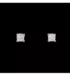 CLOUS D'OREILLES OR GRIS 0.20 CARATS