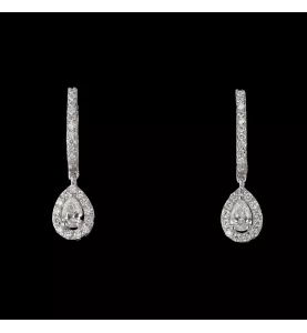 BOUCLES D'OREILLES OR GRIS 0.53 CARATS