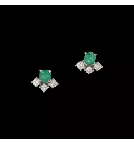 GOLD EMERALD DIAMOND EARRINGS