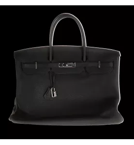 HERMES Birkin 40 black handbag.