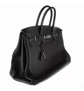 HERMES Birkin 40 black handbag.