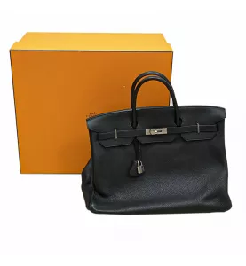 HERMES Birkin 40 Handtasche schwarz.