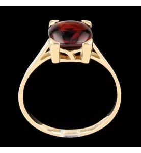 Bague or jaune grenat